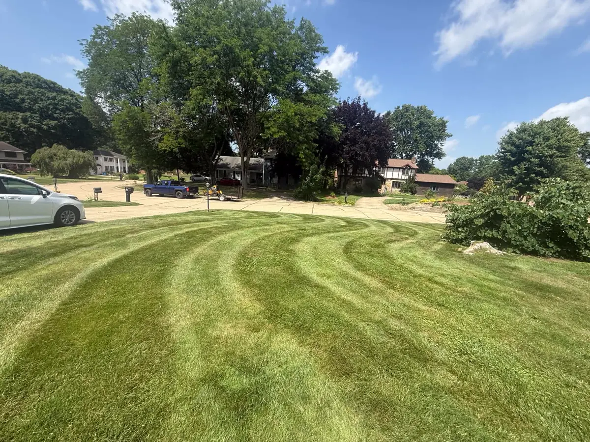 Mowed lawn with crisp edging